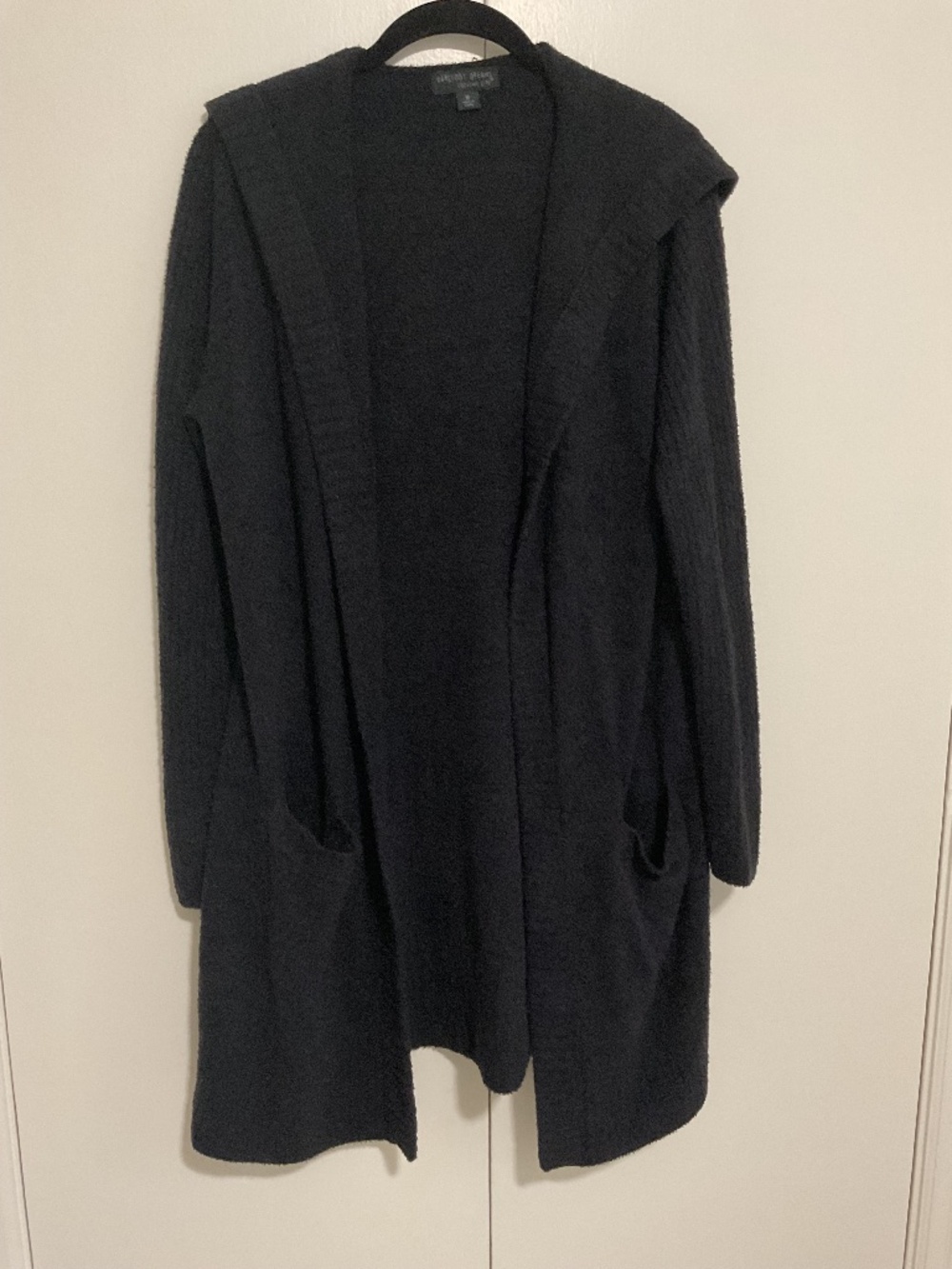 Womens Black Hooded Cardigan